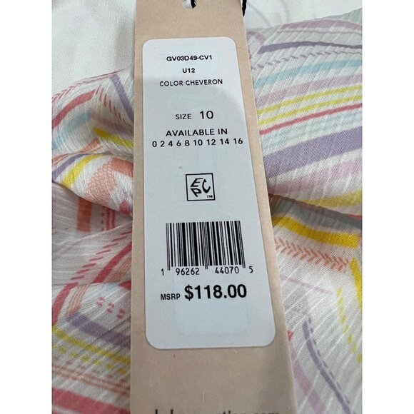 NWT BCBGENERATION Size 10 Stripe Print Slip Chevron Dress MSRP $118 - Picture 5 of 11